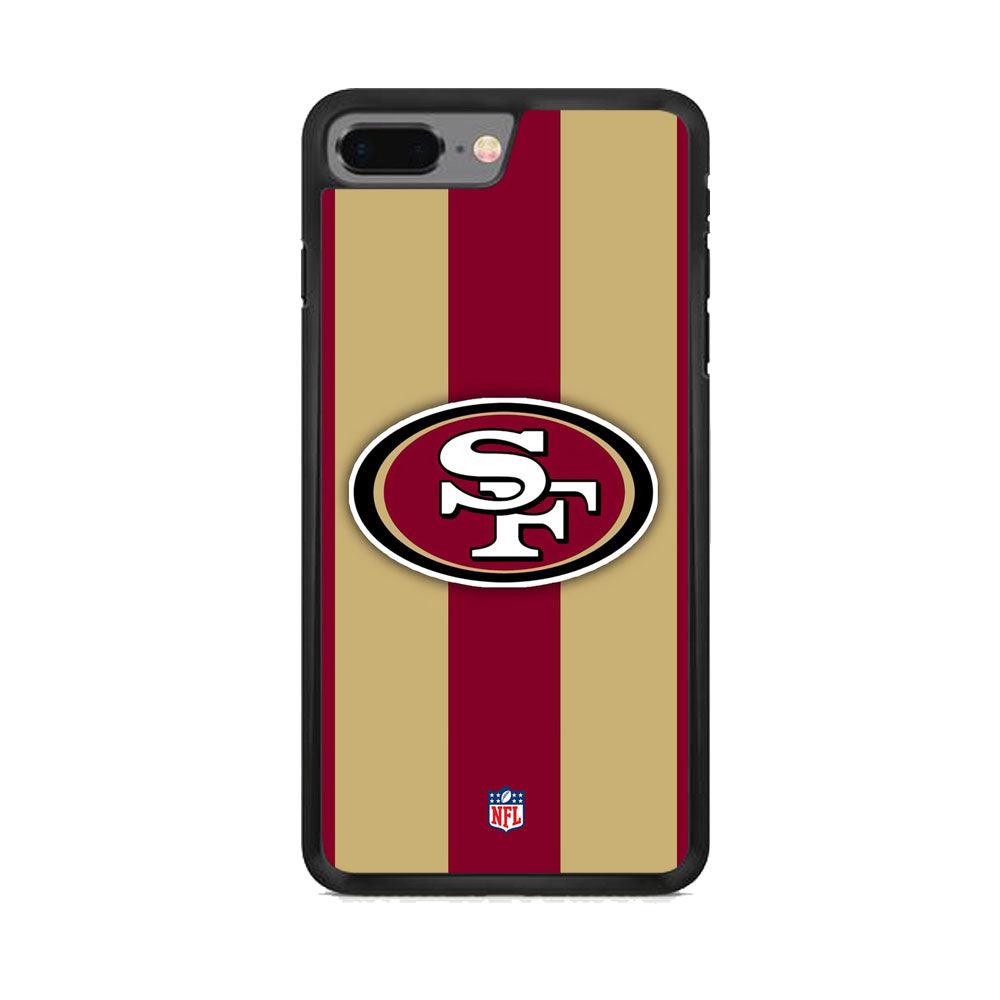 NFL San Francisco 49ers Dash in Maroon iPhone 8 Plus Case-Rubber Black (2D Case)-Oxvistore