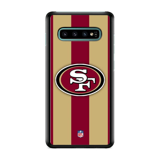 NFL San Francisco 49ers Dash in Maroon Samsung Galaxy S10 Case-Rubber Black (2D Case)-Oxvistore