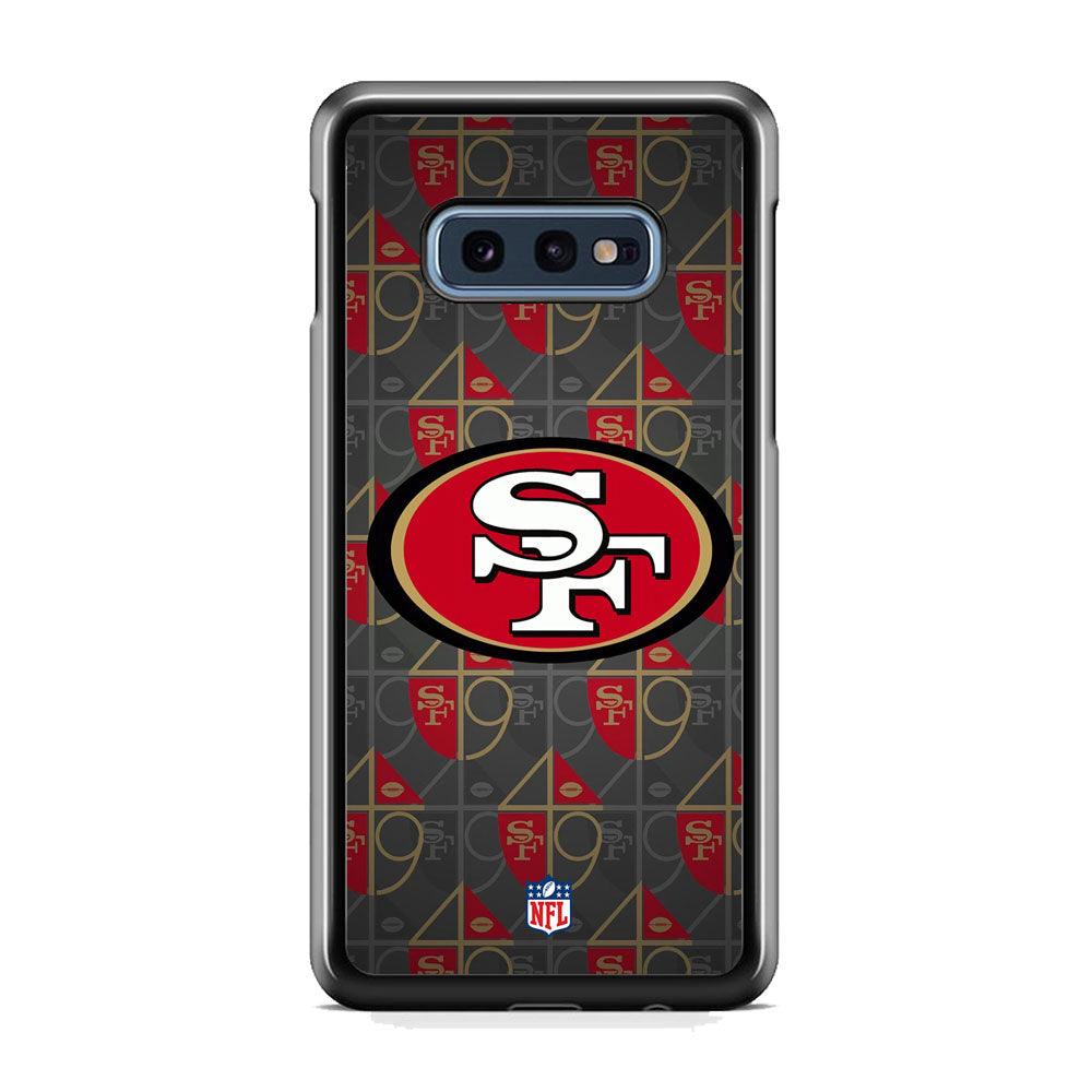 NFL San Francisco 49ers Pattern of Number Samsung Galaxy S10E Case-Rubber Black (2D Case)-Oxvistore