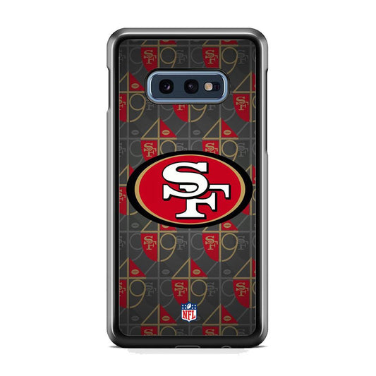 NFL San Francisco 49ers Pattern of Number Samsung Galaxy S10E Case-Rubber Black (2D Case)-Oxvistore