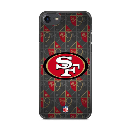 NFL San Francisco 49ers Pattern of Number iPhone 8 Case-Rubber Black (2D Case)-Oxvistore
