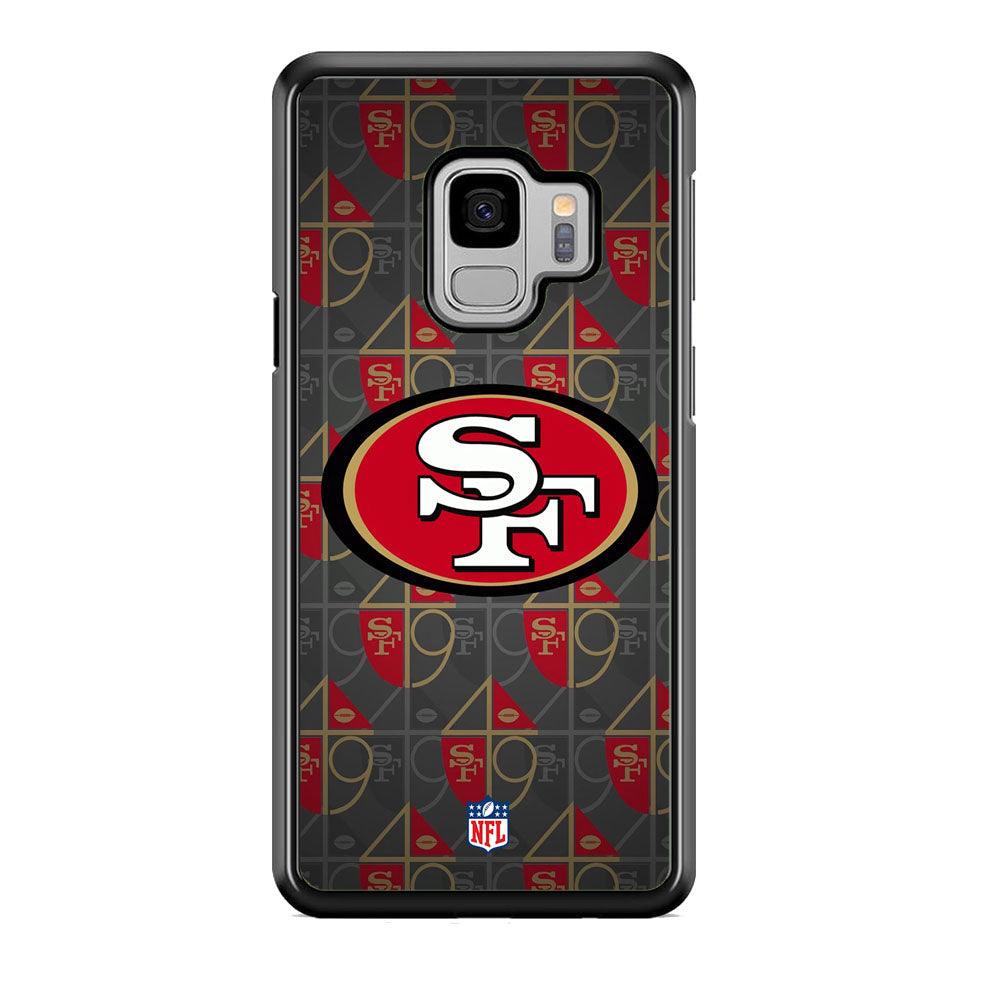 NFL San Francisco 49ers Pattern of Number Samsung Galaxy S9 Case-Rubber Black (2D Case)-Oxvistore