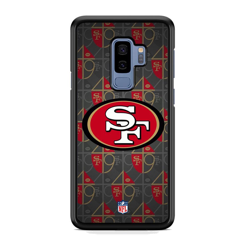 NFL San Francisco 49ers Pattern of Number Samsung Galaxy S9 Plus Case-Rubber Black (2D Case)-Oxvistore