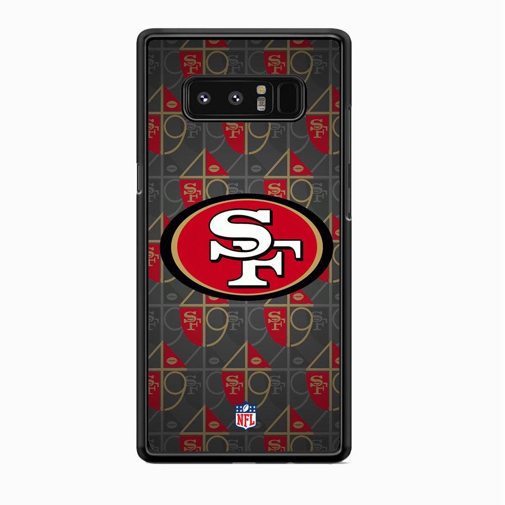 NFL San Francisco 49ers Pattern of Number Samsung Galaxy Note 8 Case-Rubber Black (2D Case)-Oxvistore