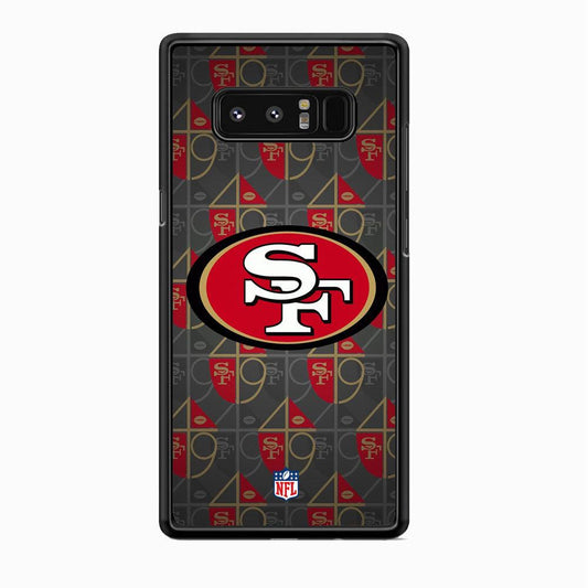 NFL San Francisco 49ers Pattern of Number Samsung Galaxy Note 8 Case-Rubber Black (2D Case)-Oxvistore