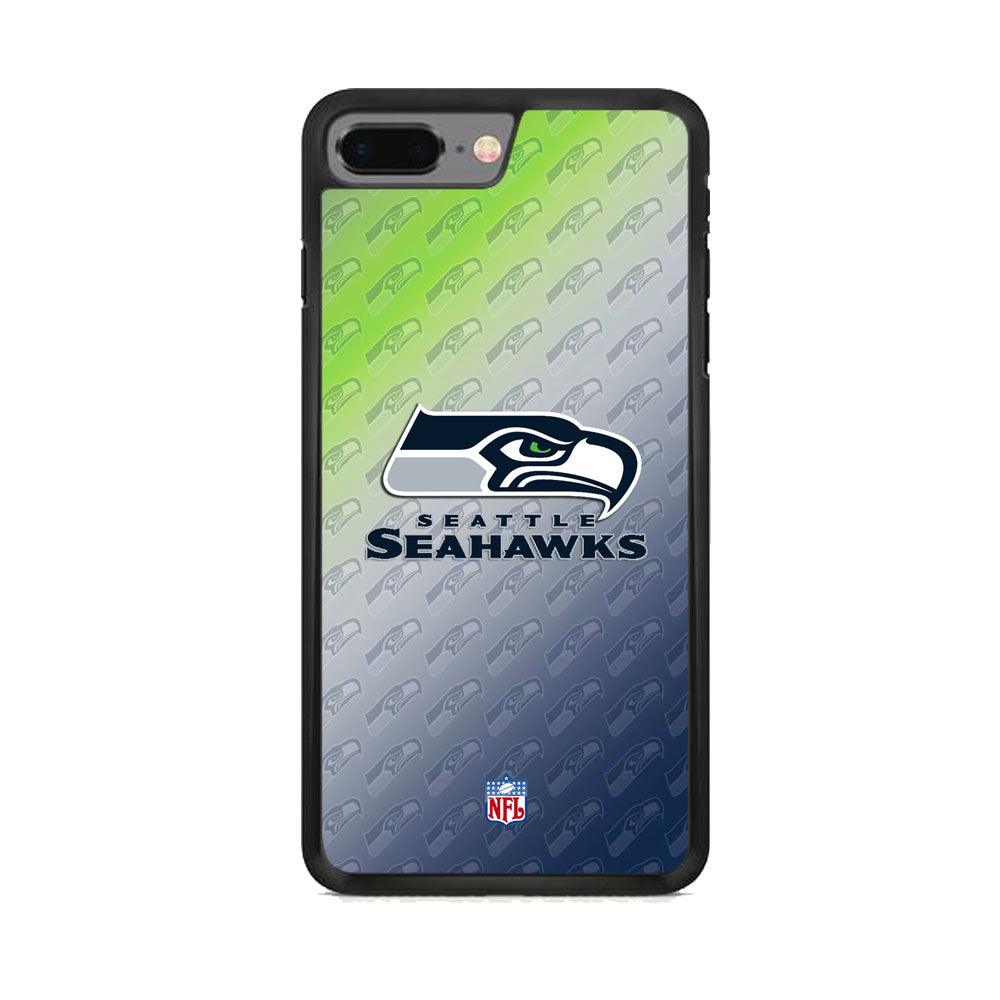 NFL Seattle Seahawks Hawks Tone iPhone 8 Plus Case-Rubber White (2D Case)-Oxvistore