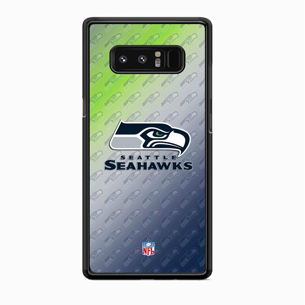 NFL Seattle Seahawks Hawks Tone Samsung Galaxy Note 8 Case-Rubber White (2D Case)-Oxvistore