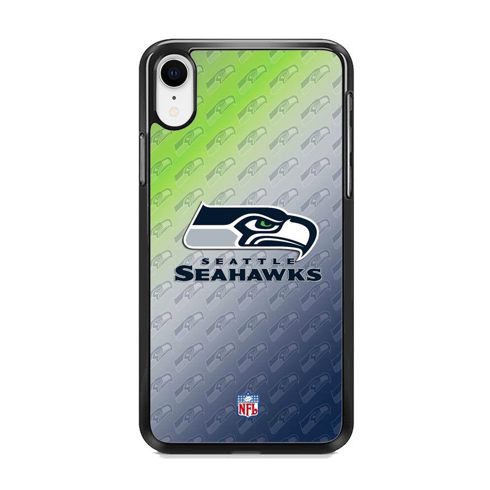 NFL Seattle Seahawks Hawks Tone iPhone XR Case-Rubber Black (2D Case)-Oxvistore