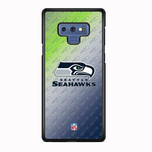 NFL Seattle Seahawks Hawks Tone Samsung Galaxy Note 9 Case-Rubber Black (2D Case)-Oxvistore