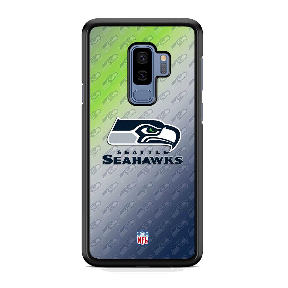 NFL Seattle Seahawks Hawks Tone Samsung Galaxy S9 Plus Case-Rubber White (2D Case)-Oxvistore