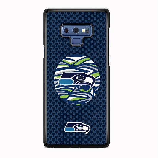NFL Seattle Seahawks Pattern Banner Samsung Galaxy Note 9 Case-Rubber White (2D Case)-Oxvistore