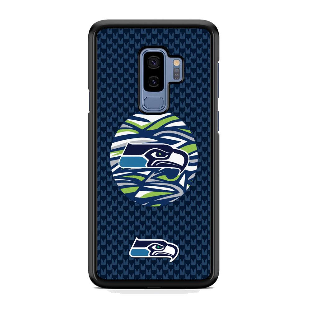 NFL Seattle Seahawks Pattern Banner Samsung Galaxy S9 Plus Case-Rubber Black (2D Case)-Oxvistore