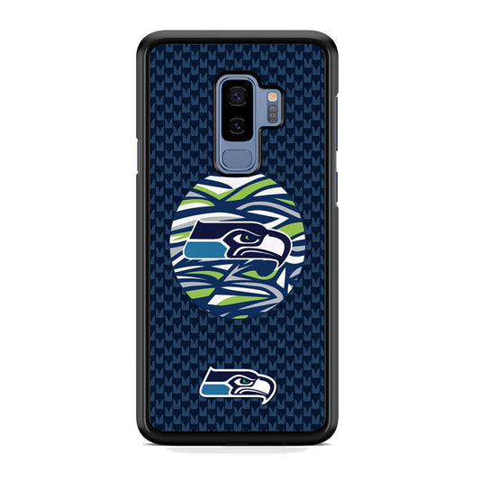 NFL Seattle Seahawks Pattern Banner Samsung Galaxy S9 Plus Case-Rubber Black (2D Case)-Oxvistore