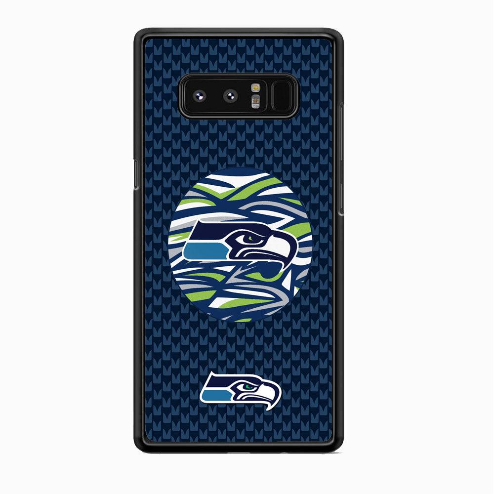 NFL Seattle Seahawks Pattern Banner Samsung Galaxy Note 8 Case-Rubber Black (2D Case)-Oxvistore