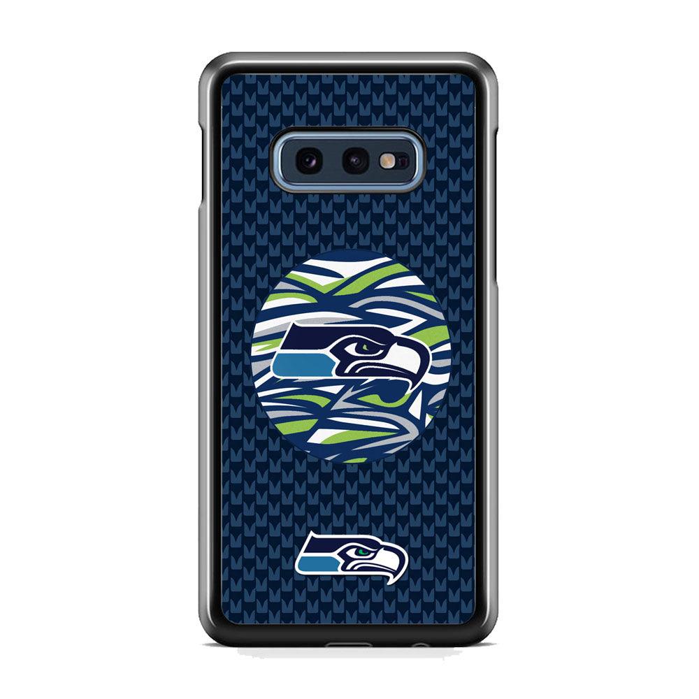 NFL Seattle Seahawks Pattern Banner Samsung Galaxy S10E Case-Rubber Black (2D Case)-Oxvistore