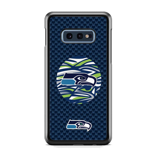 NFL Seattle Seahawks Pattern Banner Samsung Galaxy S10E Case-Rubber Black (2D Case)-Oxvistore