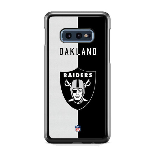 NFL The Oakland Raiders B&W Side Samsung Galaxy S10E Case-Rubber Black (2D Case)-Oxvistore