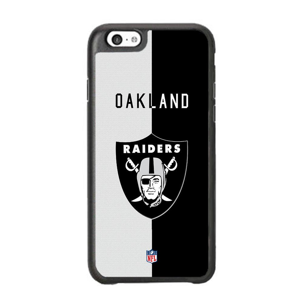 NFL The Oakland Raiders B&W Side iPhone 6 Plus | 6s Plus Case-Rubber Black (2D Case)-Oxvistore