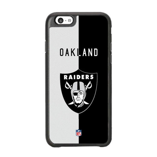 NFL The Oakland Raiders B&W Side iPhone 6 Plus | 6s Plus Case-Rubber Black (2D Case)-Oxvistore