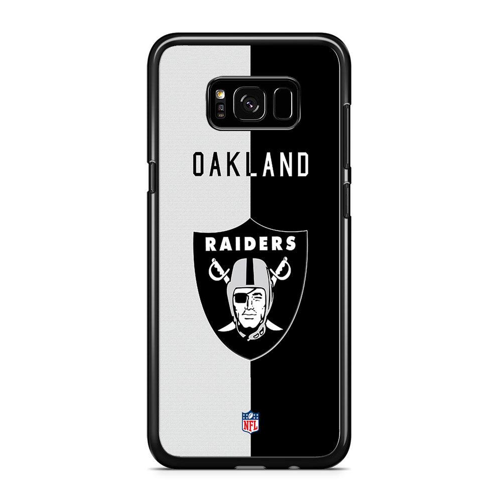 NFL The Oakland Raiders B&W Side iPhone 8 Plus Case-Rubber White (2D Case)-Oxvistore
