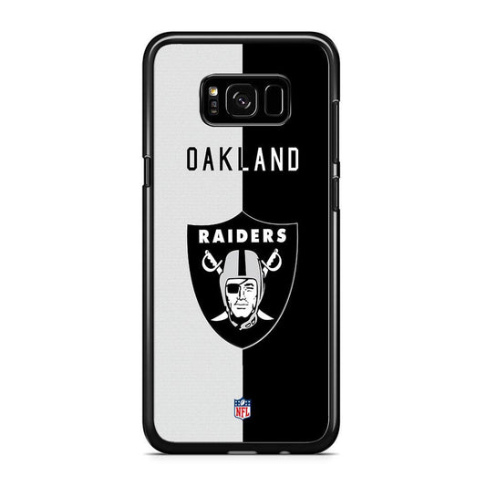 NFL The Oakland Raiders B&W Side iPhone 8 Plus Case-Rubber White (2D Case)-Oxvistore