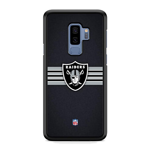 NFL The Oakland Raiders Line of Shield Samsung Galaxy S9 Plus Case-Rubber Black (2D Case)-Oxvistore