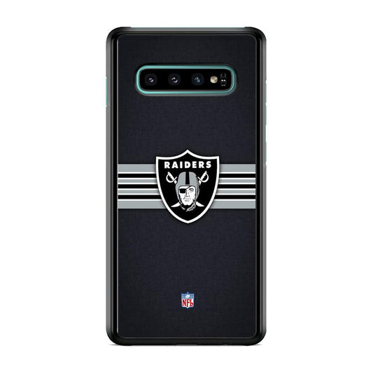 NFL The Oakland Raiders Line of Shield Samsung Galaxy S10 Case-Rubber Black (2D Case)-Oxvistore