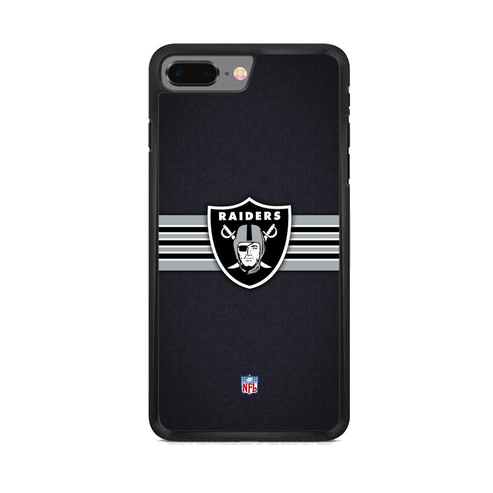 NFL The Oakland Raiders Line of Shield iPhone 7 Plus Case-Rubber Black (2D Case)-Oxvistore