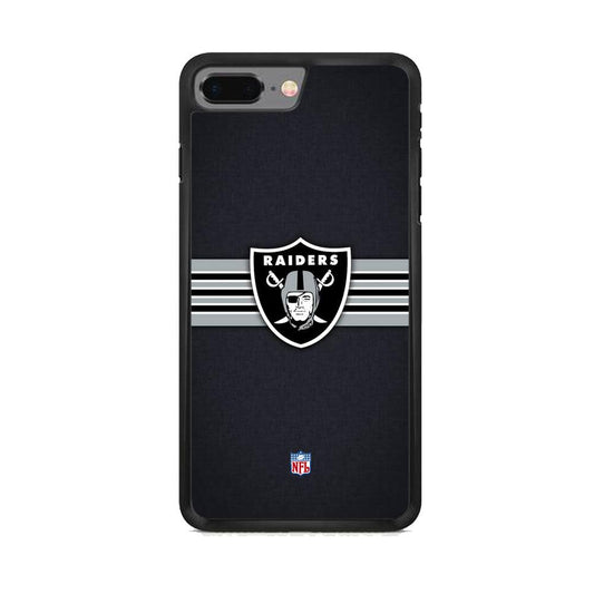 NFL The Oakland Raiders Line of Shield iPhone 7 Plus Case-Rubber Black (2D Case)-Oxvistore