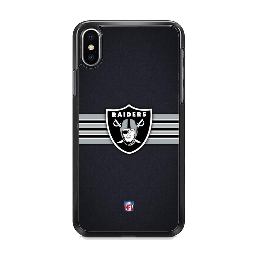 NFL The Oakland Raiders Line of Shield iPhone XS Case-Rubber Black (2D Case)-Oxvistore