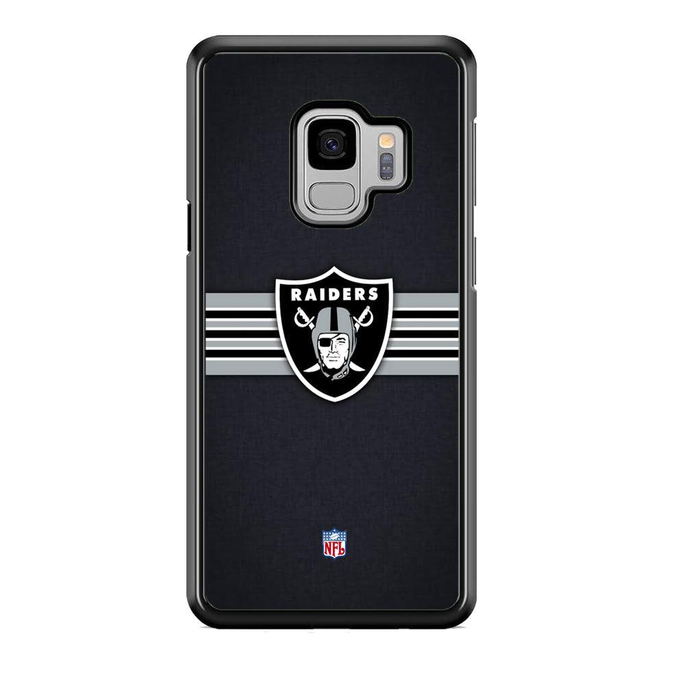 NFL The Oakland Raiders Line of Shield Samsung Galaxy S9 Case-Rubber Black (2D Case)-Oxvistore