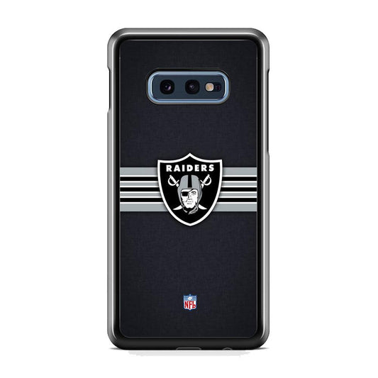 NFL The Oakland Raiders Line of Shield Samsung Galaxy S10E Case-Rubber Black (2D Case)-Oxvistore