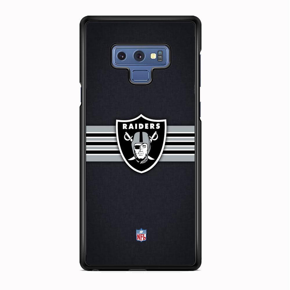 NFL The Oakland Raiders Line of Shield Samsung Galaxy Note 9 Case-Rubber Black (2D Case)-Oxvistore