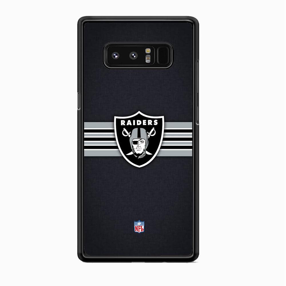 NFL The Oakland Raiders Line of Shield Samsung Galaxy Note 8 Case-Rubber Black (2D Case)-Oxvistore