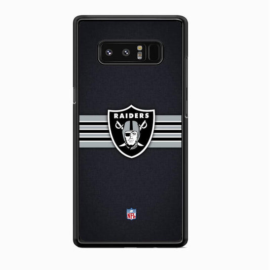 NFL The Oakland Raiders Line of Shield Samsung Galaxy Note 8 Case-Rubber Black (2D Case)-Oxvistore