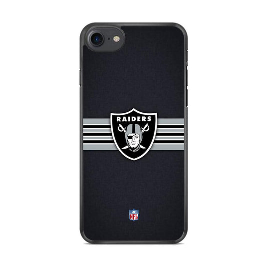 NFL The Oakland Raiders Line of Shield iPhone 8 Case-Rubber White (2D Case)-Oxvistore