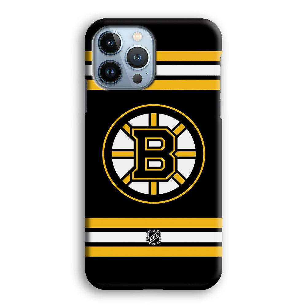 NHL Boston Bruins Circular Logo iPhone 15 Pro Case-Oxvistore