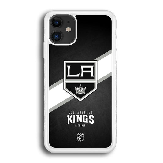 NHL LA Kings White Sash iPhone 12 Case-Oxvistore