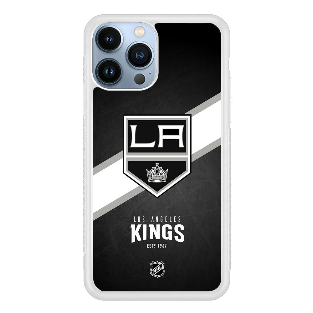 NHL LA Kings White Sash iPhone 14 Pro Max Case-Oxvistore