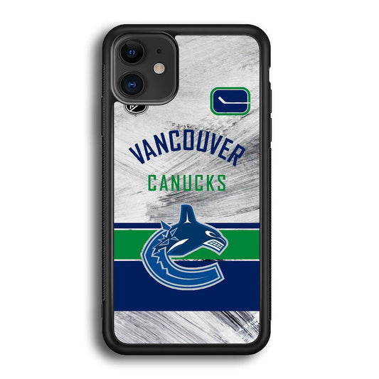 NHL Vancouver Canucks Taste of Jersey iPhone 12 Case-Rubber White (2D Case)-Oxvistore