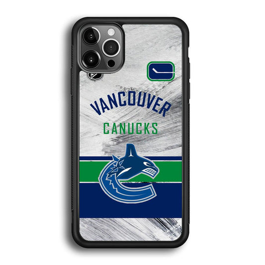 NHL Vancouver Canucks Taste of Jersey iPhone 12 Pro Case-Rubber White (2D Case)-Oxvistore