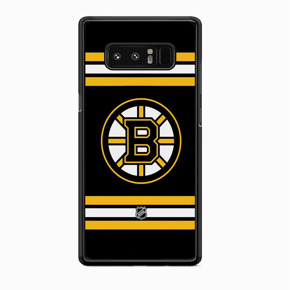 NHL Boston Bruins Circular Logo Samsung Galaxy Note 8 Case-Rubber Black (2D Case)-Oxvistore