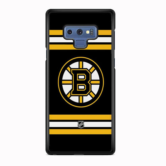 NHL Boston Bruins Circular Logo Samsung Galaxy Note 9 Case-Rubber Black (2D Case)-Oxvistore