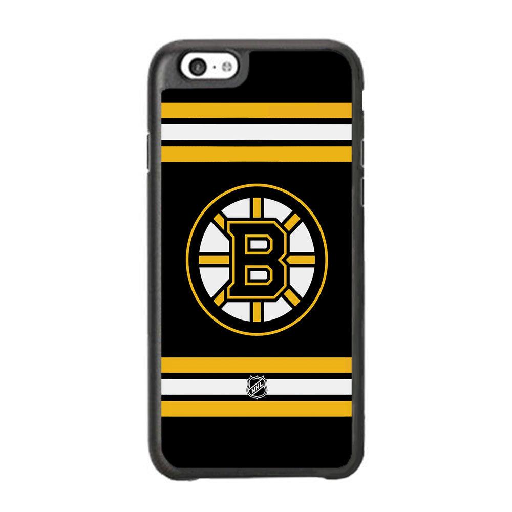 NHL Boston Bruins Circular Logo iPhone 6 Plus | 6s Plus Case-Rubber Black (2D Case)-Oxvistore