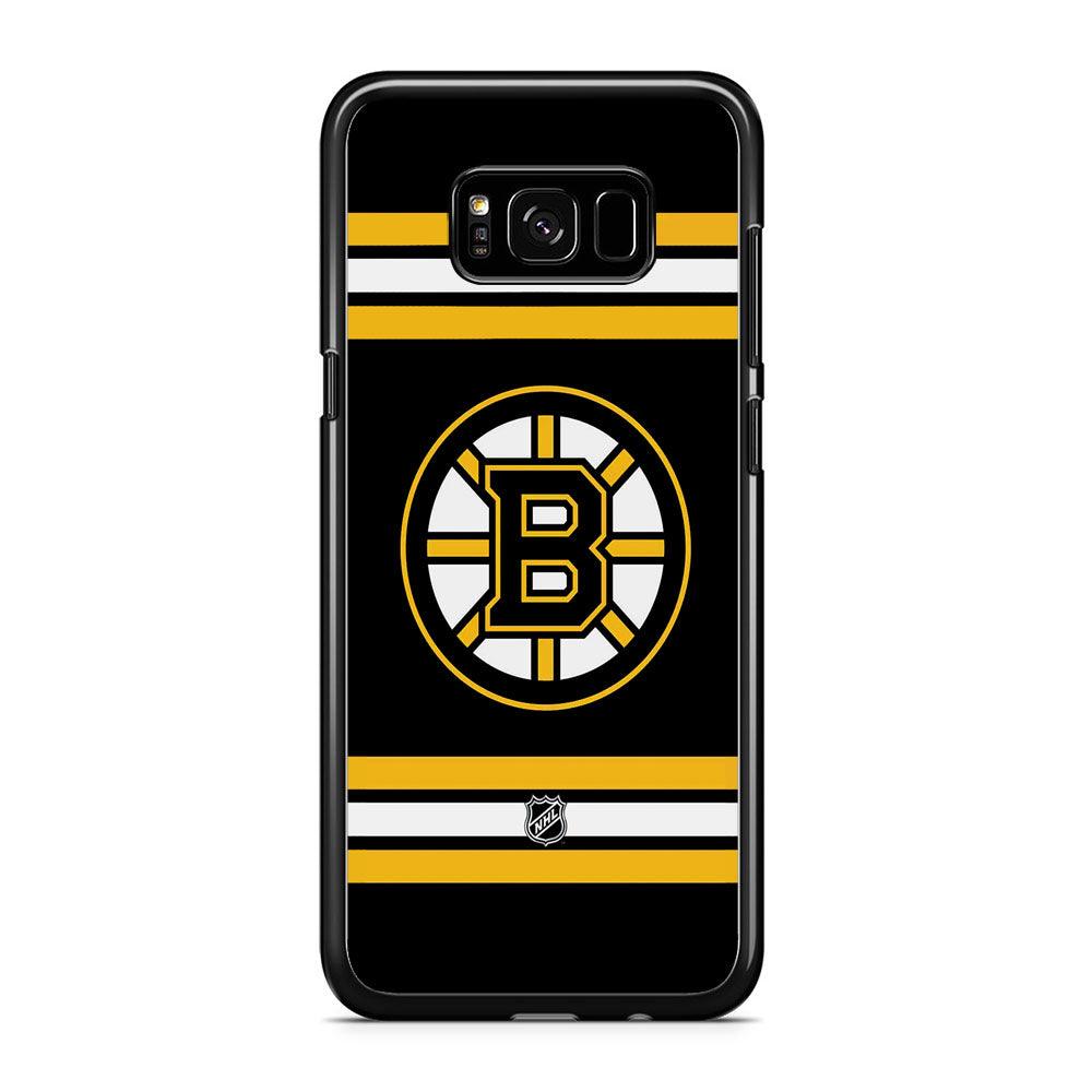 NHL Boston Bruins Circular Logo iPhone 8 Plus Case-Rubber Black (2D Case)-Oxvistore
