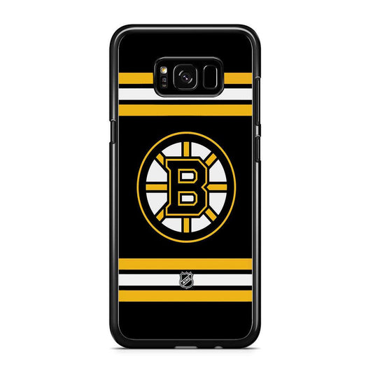 NHL Boston Bruins Circular Logo iPhone 8 Plus Case-Rubber Black (2D Case)-Oxvistore