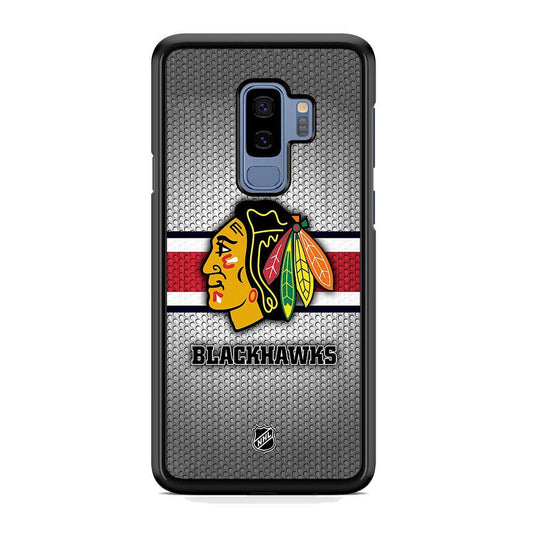 NHL Chicago Blackhawks Chief Samsung Galaxy S9 Plus Case-Rubber Black (2D Case)-Oxvistore
