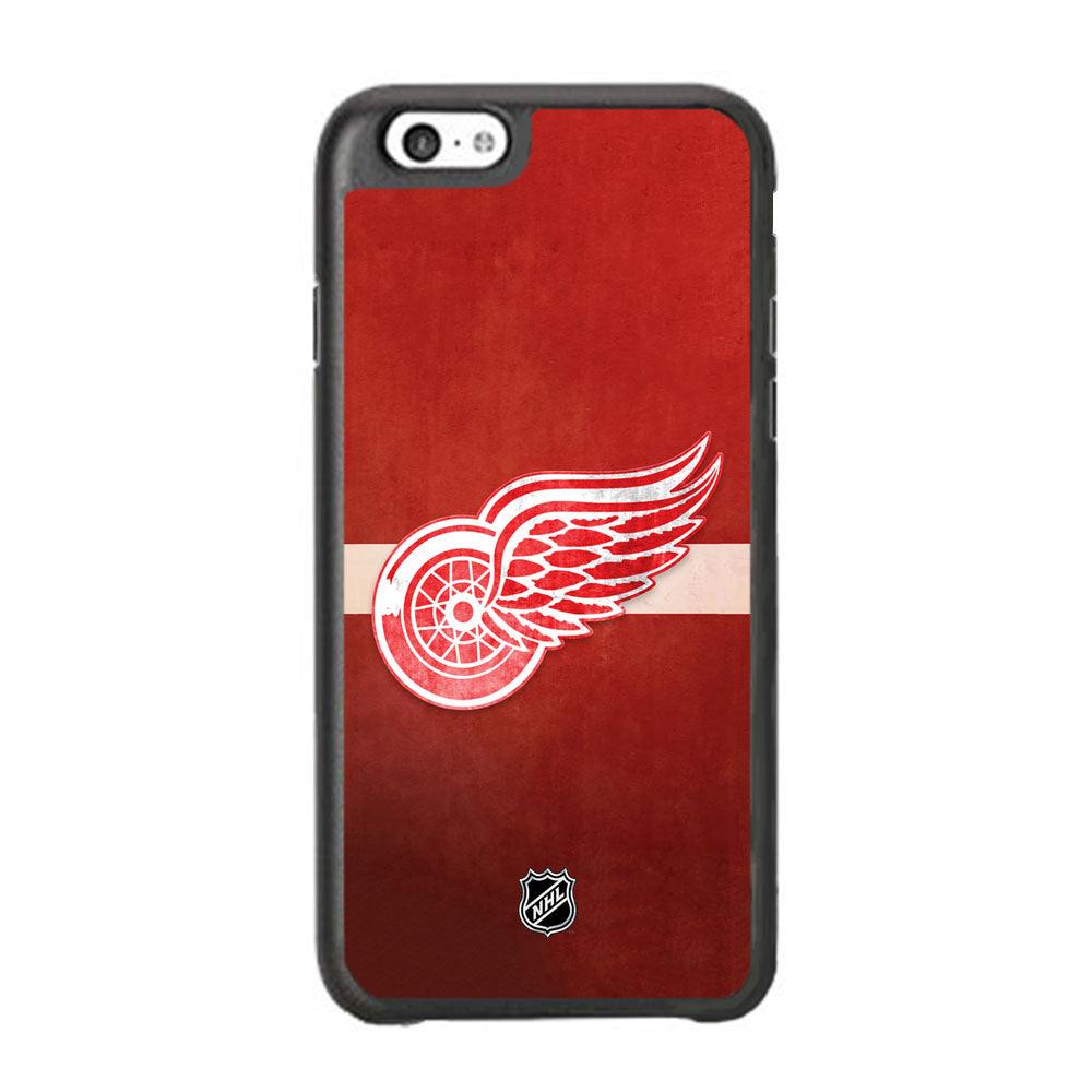NHL Detroit Red Wings Vintage Colour iPhone 6 Plus | 6s Plus Case-Rubber Black (2D Case)-Oxvistore