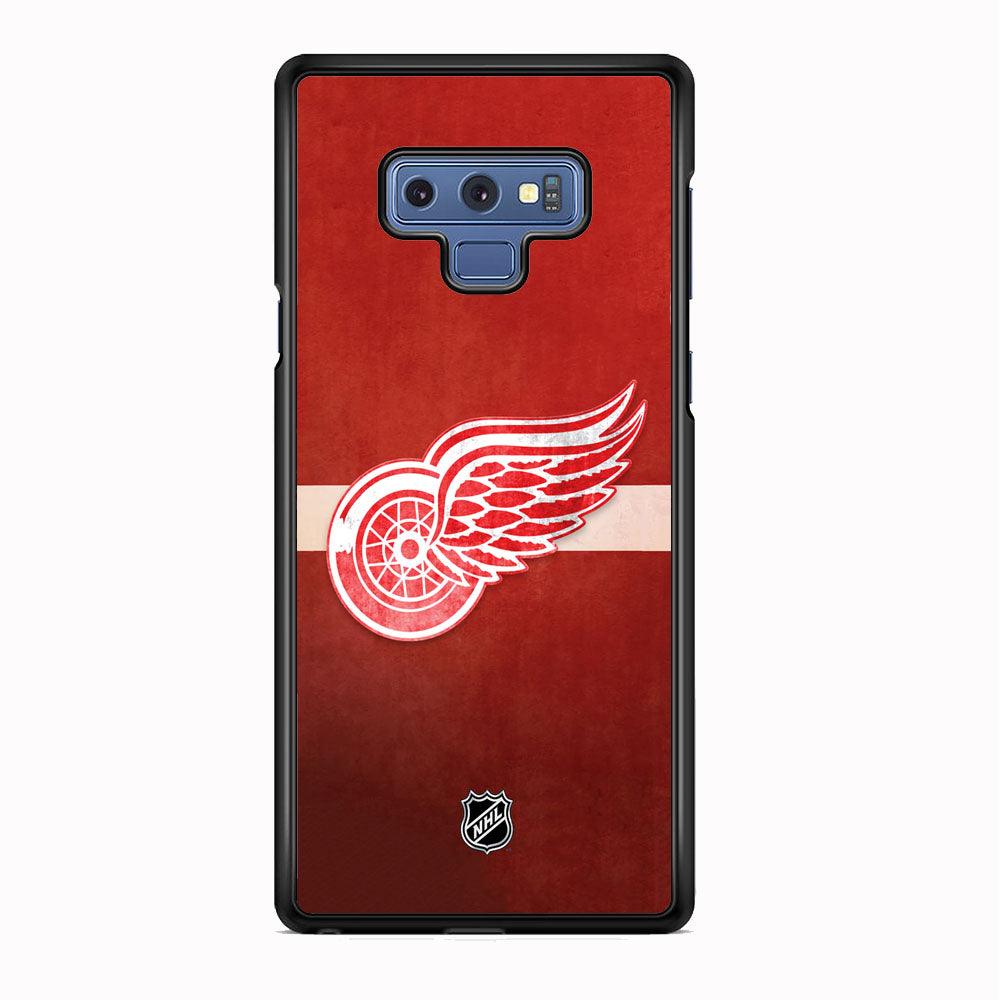 NHL Detroit Red Wings Vintage Colour Samsung Galaxy Note 9 Case-Rubber Black (2D Case)-Oxvistore