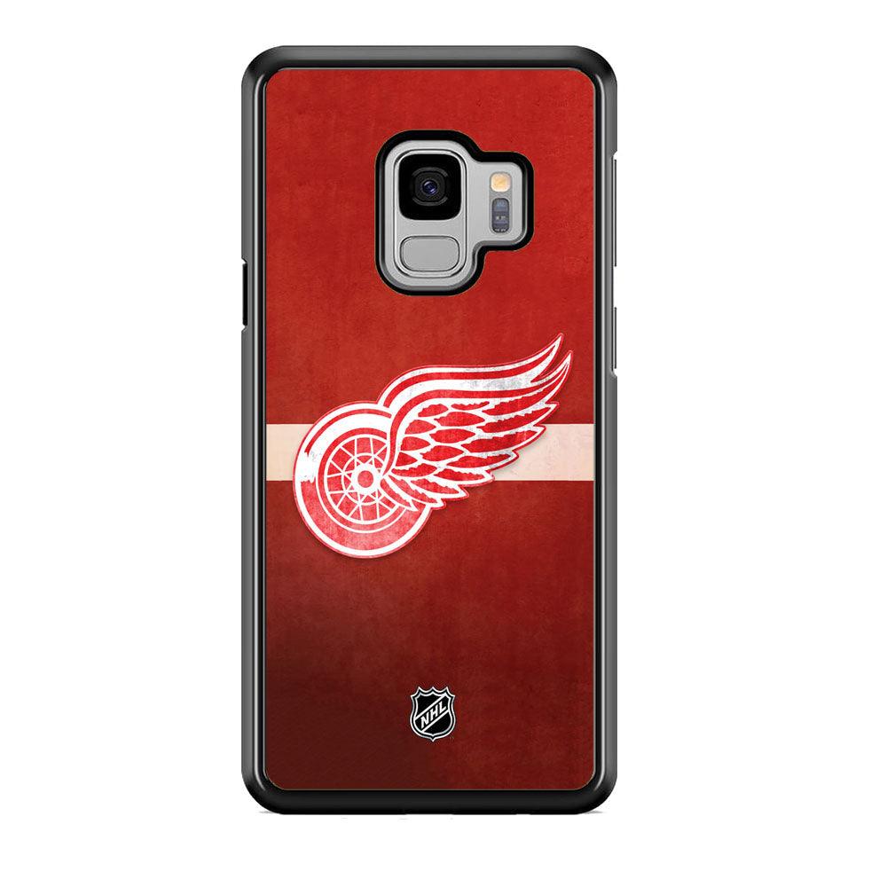 NHL Detroit Red Wings Vintage Colour Samsung Galaxy S9 Case-Rubber Black (2D Case)-Oxvistore
